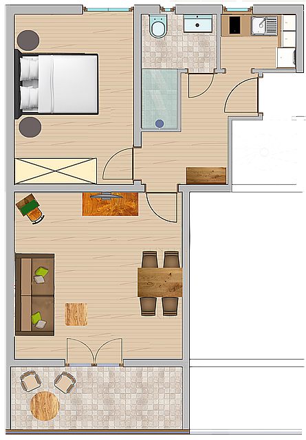 Wohnungsgrundriss der Ferienwohnung Abendröte