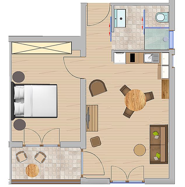 Wohnungsgrundriss der Ferienwohnung Seetraum